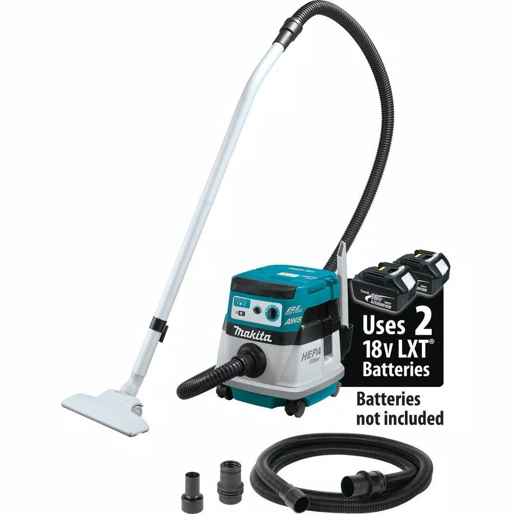 Makita XCV08Z 18V X2 LXT (36V) Brushless Cordless 2.1 Gal. HEPA Dry Dust Extractor with AWS, Tool Only