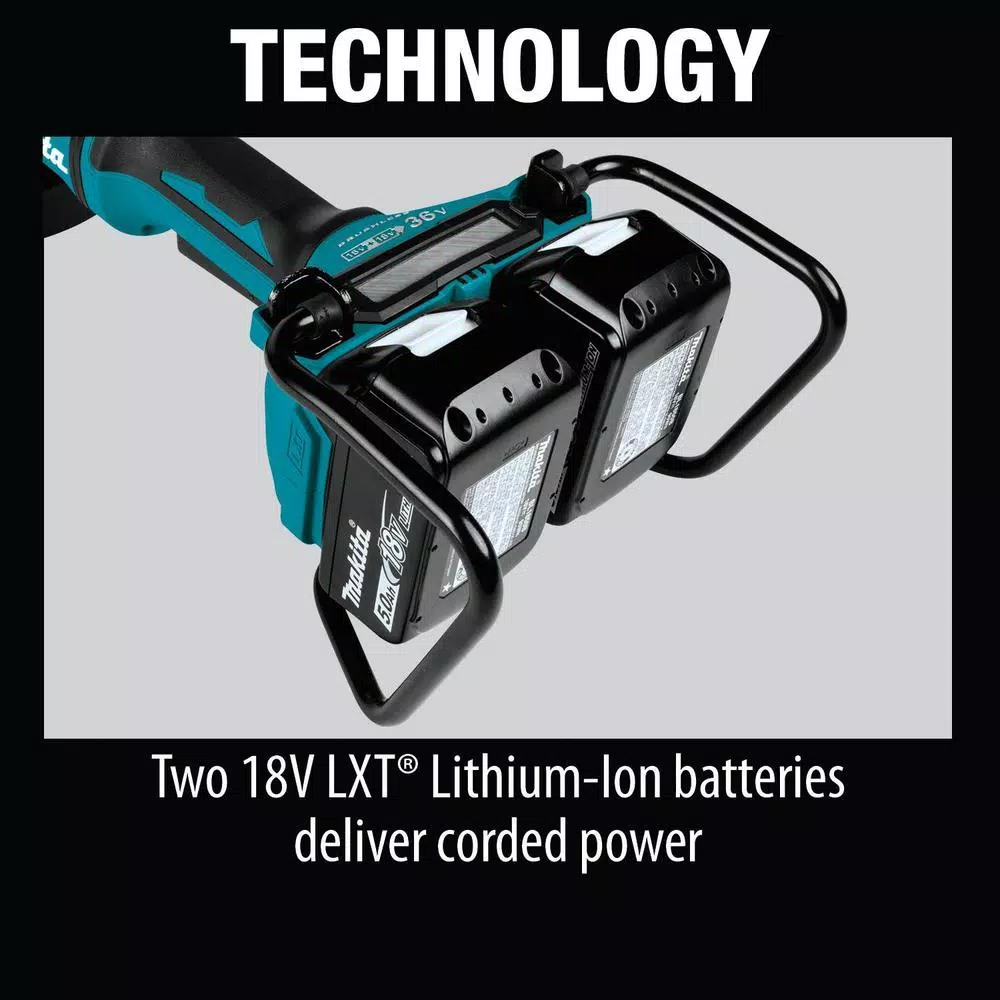 Makita 18V X2 LXT (36V) 7 in. Brushless Paddle Switch Angle Grinder Kit with 5.0 Ah Batteries & 10pk Grinding Wheels