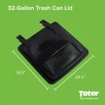 Toter Replacement Lid Kit for 32 Gallon Two Wheel Trash Can, Black thumbnail 3