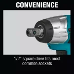 Makita 12V MAX CXT 1/2 in. Sq. Drive Cordless Impact Wrench with 4.0 Ah Battery Kit thumbnail 7