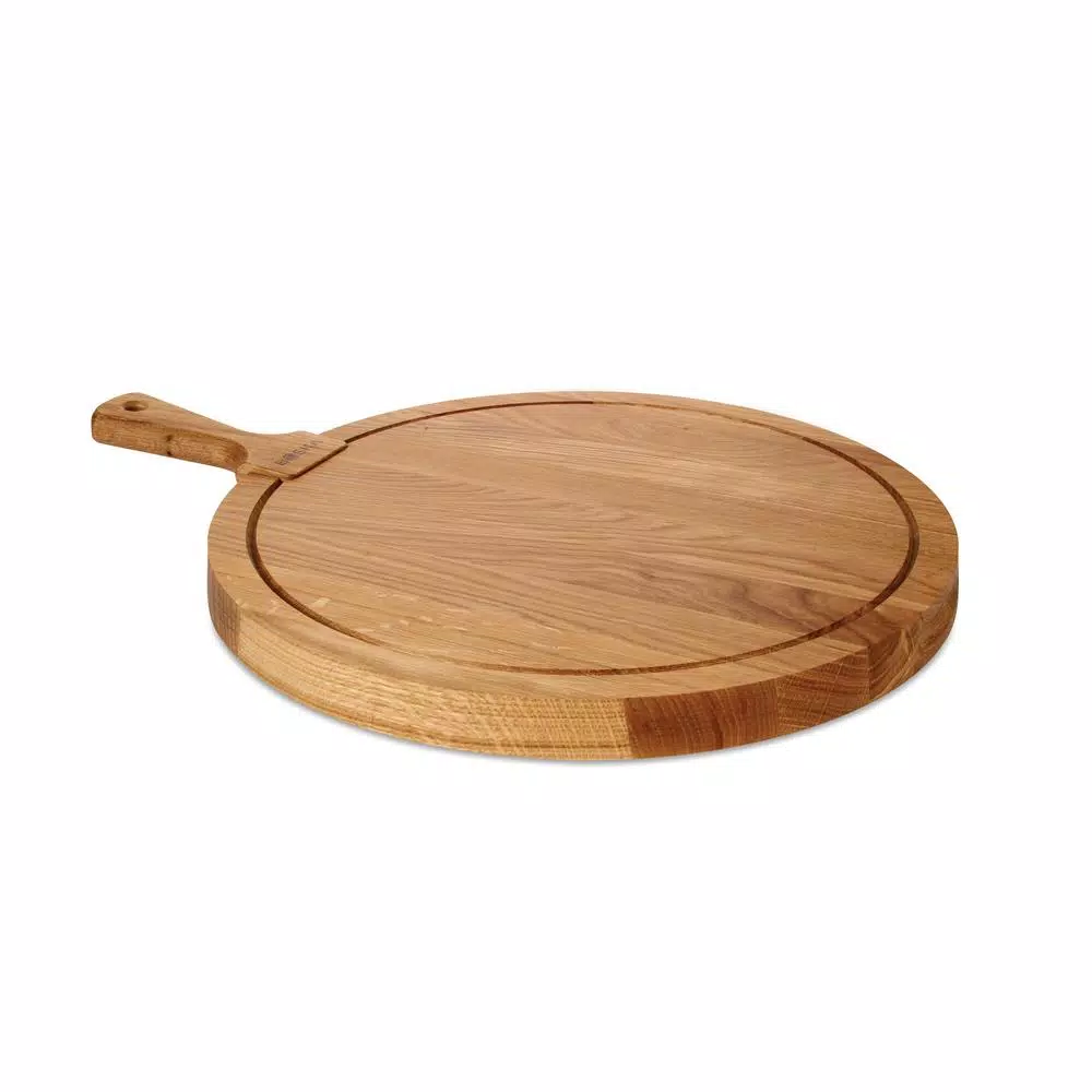 Boska Large Round White Oak Cheese and Tapas Serving Board with Ergonomic Handle