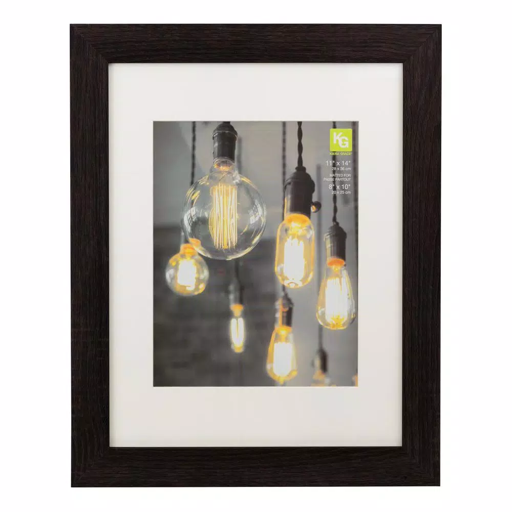 Kiera Grace kieragrace KG Loft 8x10 Photo Frame Set, Black Wood Grain, 6-Pack