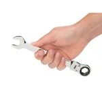 TEKTON 11/16 in. Flex-Head Ratcheting Combination Wrench, 72-Tooth, 6-Point thumbnail 2