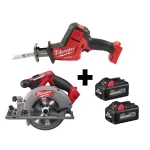 Milwaukee M18 FUEL 6-1/2 in. Circular Saw & HACKZALL Reciprocating Saw Combo Kit w/ (2) 6.0 Ah Batteries thumbnail 1