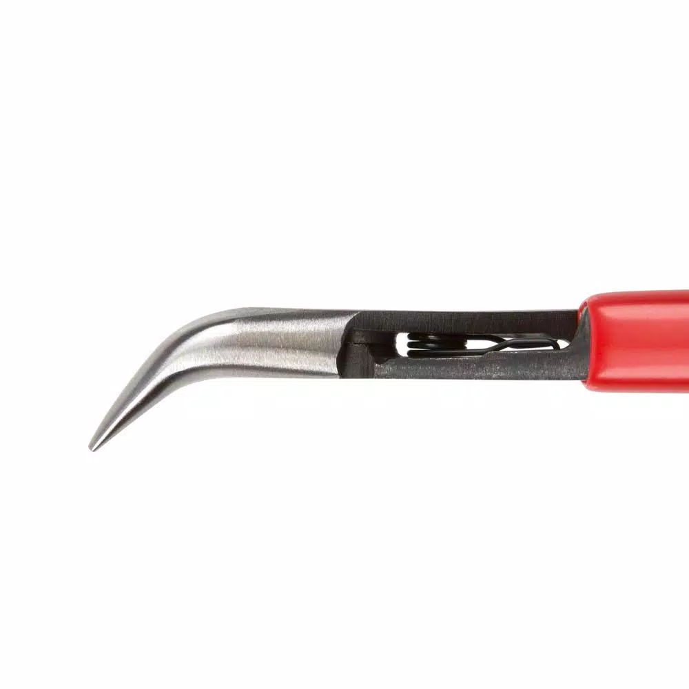 TEKTON Mini Bent Long Nose Pliers with 45-Degree Angle and Crosscut Teeth