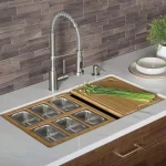 Kraus Workstation Kitchen Sink Accessory Set with Bamboo Serving Board and 6 Stainless Steel Prep Bowls thumbnail 9