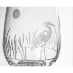Rolf Glass Heron 18 oz. All-Purpose Wine Glass Set of 4, Etched Glassware thumbnail 3