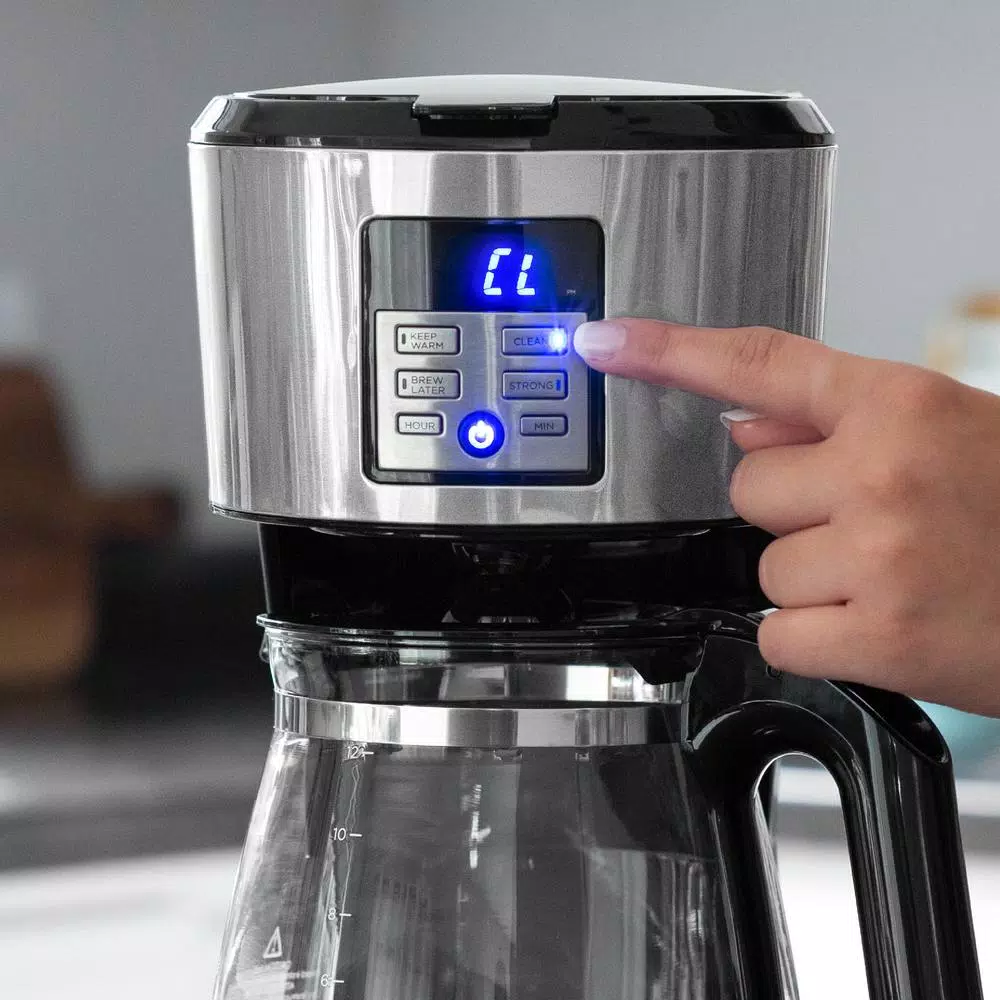 BLACK+DECKER 12-Cup Silver Accents Programmable Drip Coffee Maker with Vortex Technology