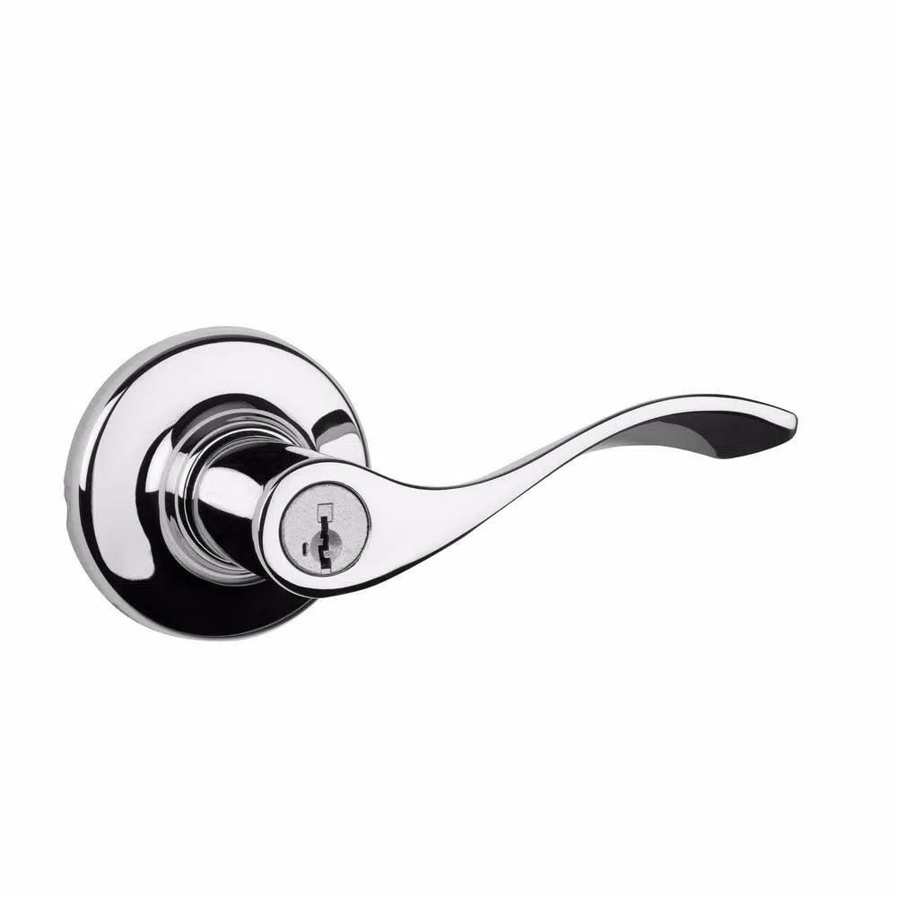Kwikset Balboa Polished Chrome Exterior Entry Door Lever with SmartKey Security