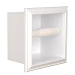 Unbranded Bradford Recessed Toilet Paper Holder, White Plastic, Space-Saving Design thumbnail 1