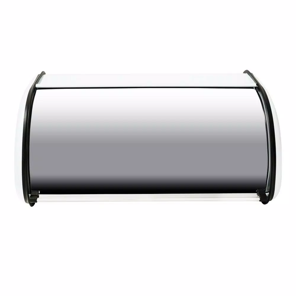 Honey-Can-Do Retro White Rolltop Bread Box - Steel Kitchen Storage Container