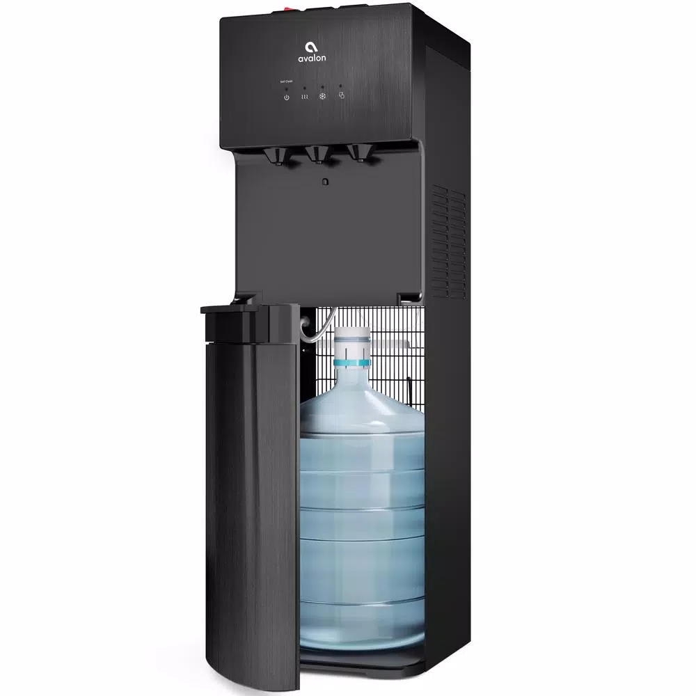 Avalon Self-Cleaning Bottom Loading Water Cooler - Black Stainless Steel, 3 Temperatures