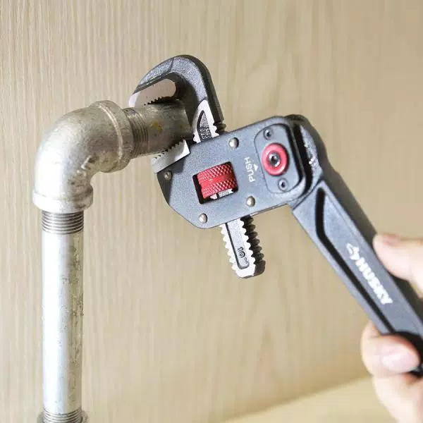 Husky 10 in. Multi-Angle Pipe Wrench with Flex-Head and Aluminum Body