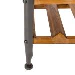 Glitzhome 34.25 in. Vintage Wood and Iron Wine Bottle and Glass Rack thumbnail 3