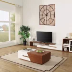 Utopia Alley 47" Oversized Roman Square Wall Clock, Rustic Wood & Metal Finish thumbnail 1