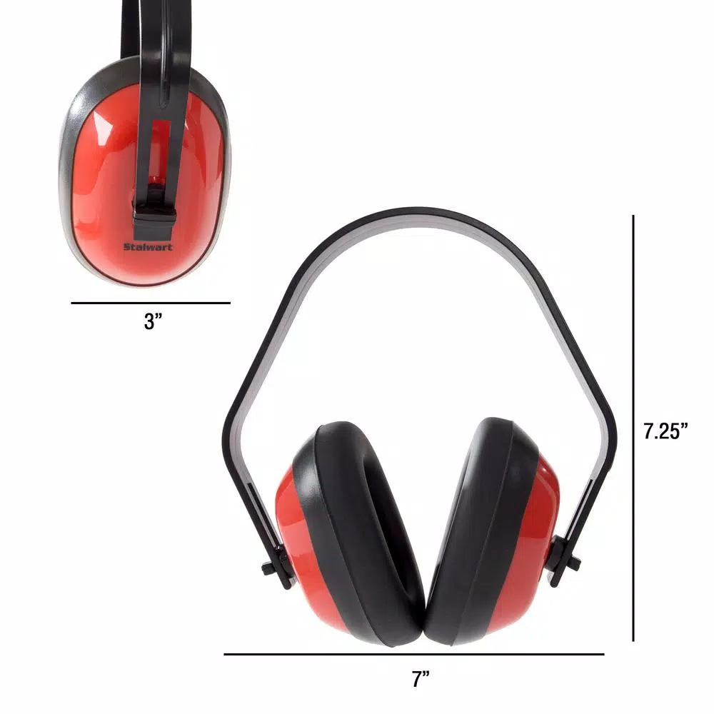 Stalwart Adjustable Safety Ear Muffs - 26 dB Noise Reduction Hearing Protection