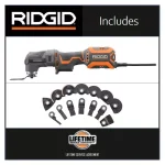 RIDGID 4 Amp Corded JobMax Multi-Tool Kit with 14-Piece Oscillating Blade Accessory Set thumbnail 2