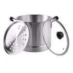 IMUSA 24 Qt. Aluminum Stovetop Steamer with Tempered Glass Lid thumbnail 2