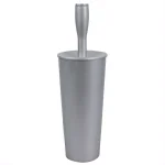 Home Basics Grey Plastic Toilet Brush and Holder Set with Nylon Bristles thumbnail 3