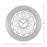 FirsTime Majestic 29 in. Round Hollow Wall Clock, Aged Espresso Brown thumbnail 4