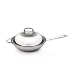 BergHOFF CollectNCook 11 in. Stainless Steel Wok Set with Fernogreen Non-Stick Coating and Wire Skimmer thumbnail 2