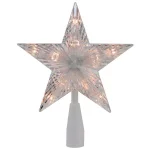 Northlight 7 in. Traditional 5-Point Star Christmas Tree Topper with Clear Mini Lights thumbnail 1