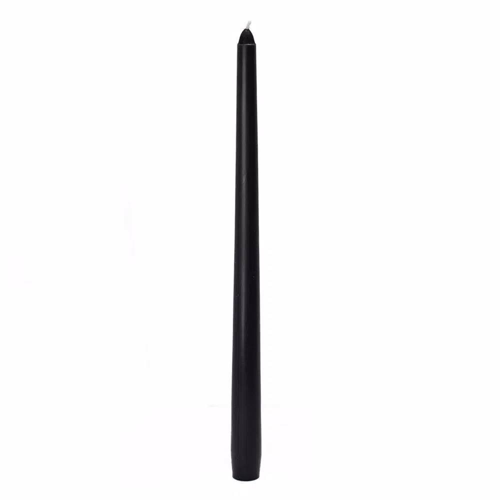 Zest Candle 12-Pack Black Taper Candles, 12 in. Height for Weddings, Events, and Holiday Decor