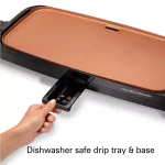 Hamilton Beach Reversible 200 sq. in. Durathon Ceramic Nonstick Electric Griddle, Black thumbnail 4