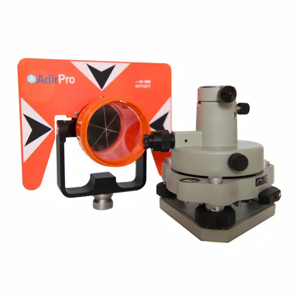 AdirPro Gray Traverse Single Prism and Tribrach Kit with 62 mm Prism