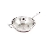 Swiss Diamond Premium Clad 7.9 Qt. Stainless Steel Wok with Tempered Glass Lid thumbnail 1