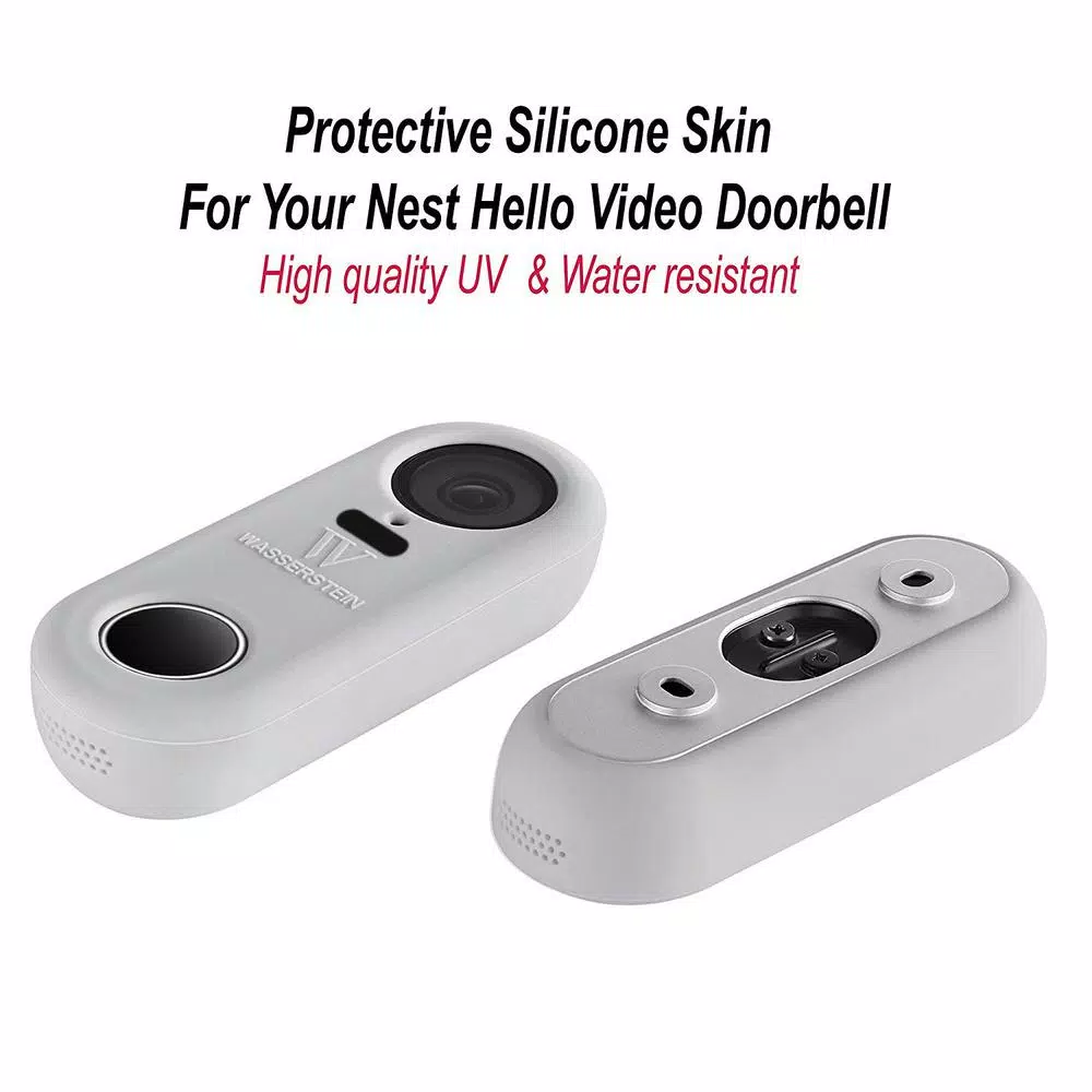 Wasserstein Gray Protective Silicone Skin for Google Nest Hello Video Doorbell