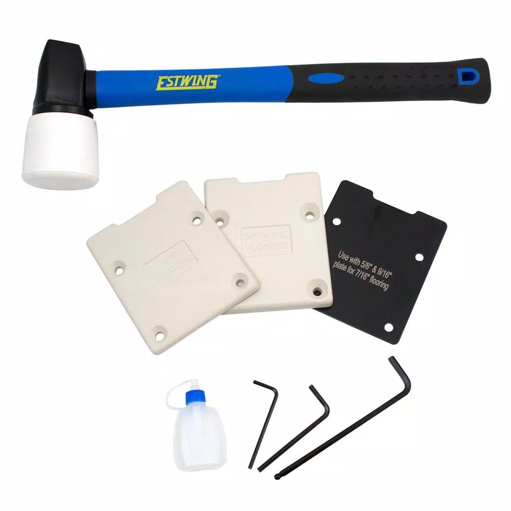 Estwing 18-Gauge L-Cleat Pneumatic Flooring Nailer Kit with Mallet and Padded Bag