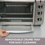 BLACK+DECKER 1500W 6-Slice Convection Toaster Oven with Broiler Pan, Black and Silver thumbnail 7