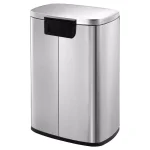 Boyel Living 13 Gallon Stainless Steel Rectangular Kitchen Step Trash Can with Silent Close Lid - Silver thumbnail 2