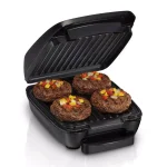 Hamilton Beach Indoor Contact Grill with 60 sq. in. Nonstick Removable Cooking Plates, Black thumbnail 4