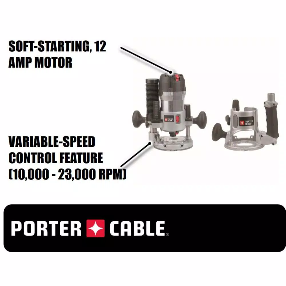Porter-Cable 894PK 2-1/4 Peak HP Multi-Base Router Kit with GripVac Attachment