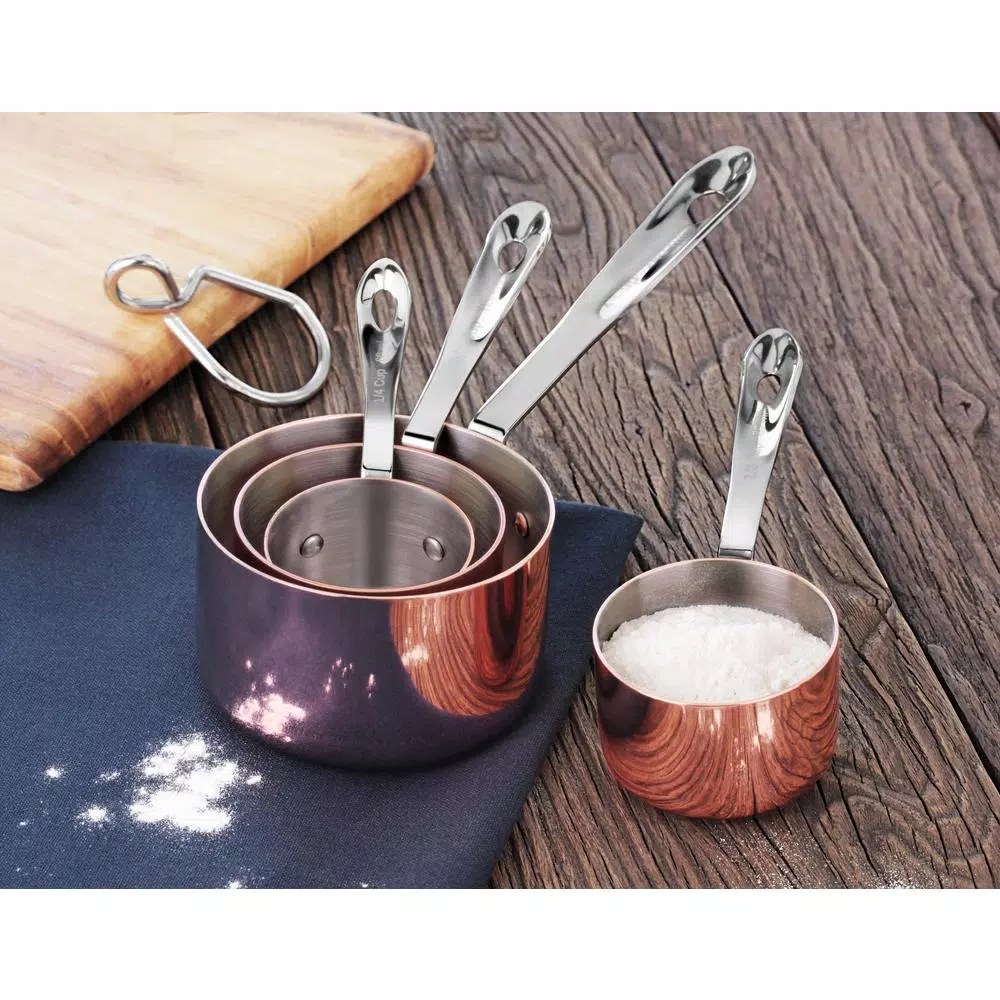 Artaste New Star 4-Piece Brass Plated Stainless Steel Measuring Cup Set