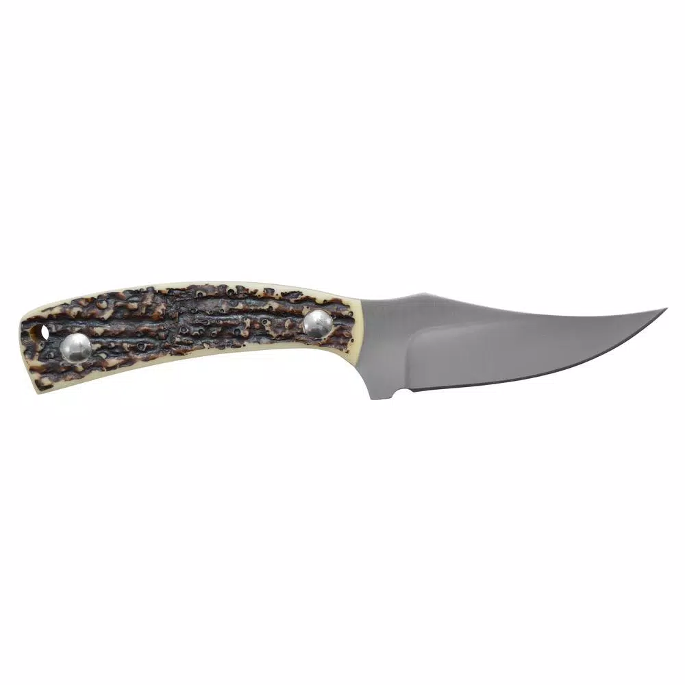 Western Crosstrail 7 in. Fixed Blade Knife, Titanium Bonded 420 Stainless Steel, Stag Handle with Sheath