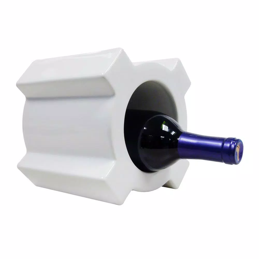Epicureanist Ceramic Wine Bottle Holder - Modern Tabletop Wine Storage Decor