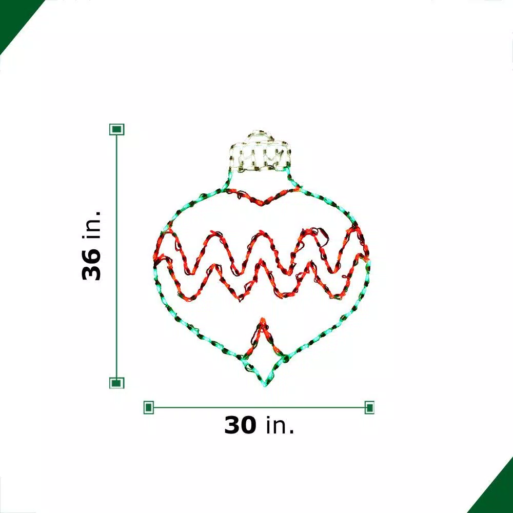 Fraser Hill Farm 3 ft. 137-Light LED Red and Green Oval Ornament Christmas Light