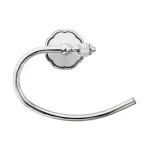 MODONA Flora Series C-Style Towel Ring, White Porcelain and Polished Chrome thumbnail 2