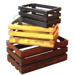 Vintiquewise Set of 3 Rustic Wooden Decorative Crates, Multi-Sized Stackable Storage Boxes thumbnail 2