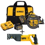 DEWALT FLEXVOLT 60V MAX Brushless 7-1/4 in. Circular Saw Combo Kit with (2) 6.0Ah Batteries & Reciprocating Saw thumbnail 1