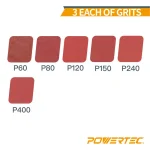 POWERTEC 3 in. x 18 in. Aluminum Oxide Sanding Belt Assortment, 18-Pack (6 Grits) thumbnail 2