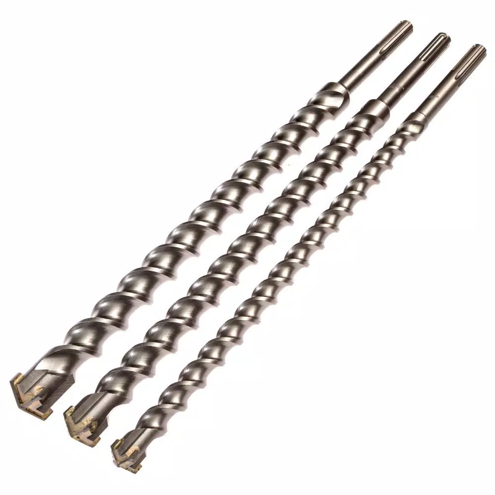 Kateya Carbide Tipped SDS MAX Masonry Drill Bit Set, 3-Piece, 24 in.