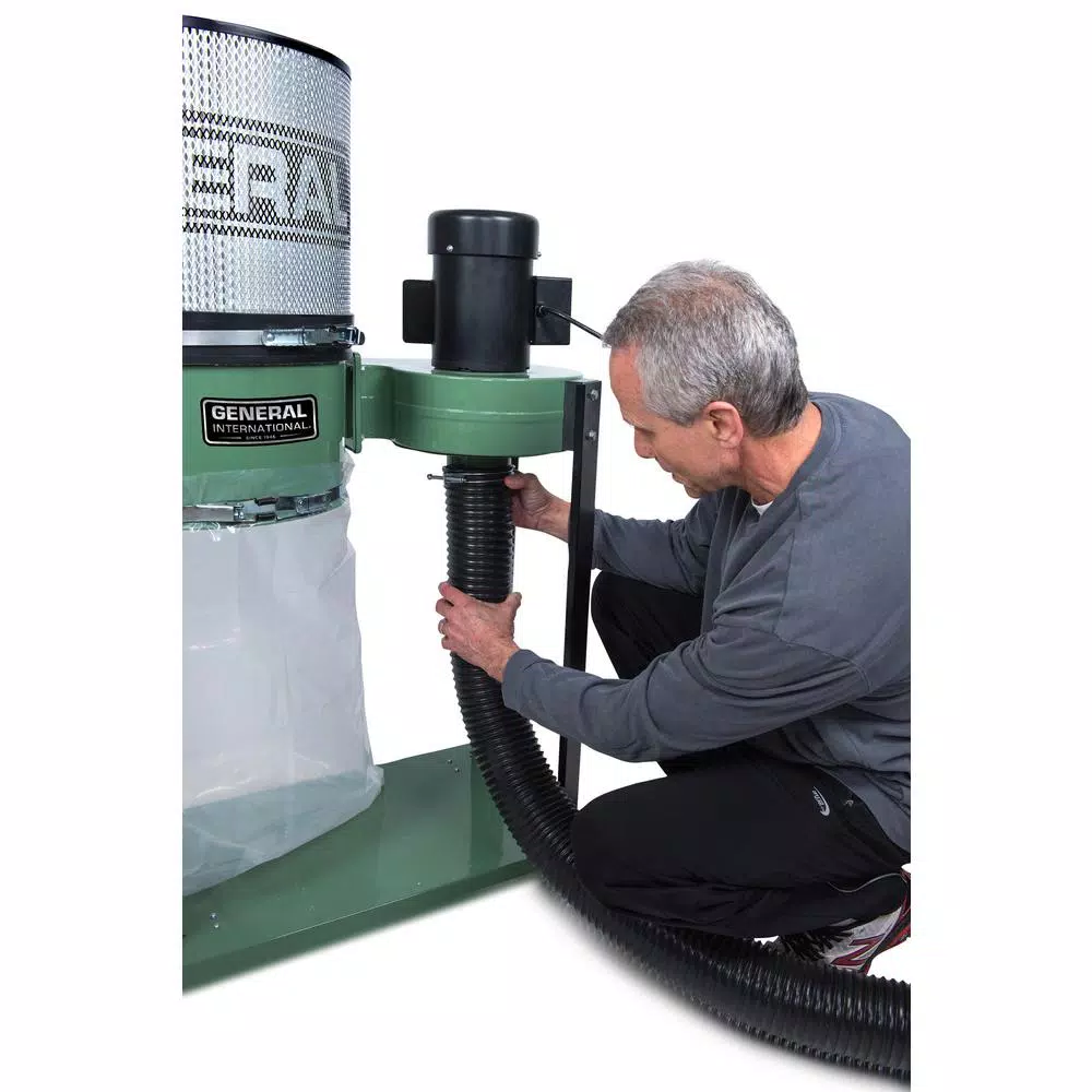 General International 1 HP Dust Collector with 1 Micron Canister Filter