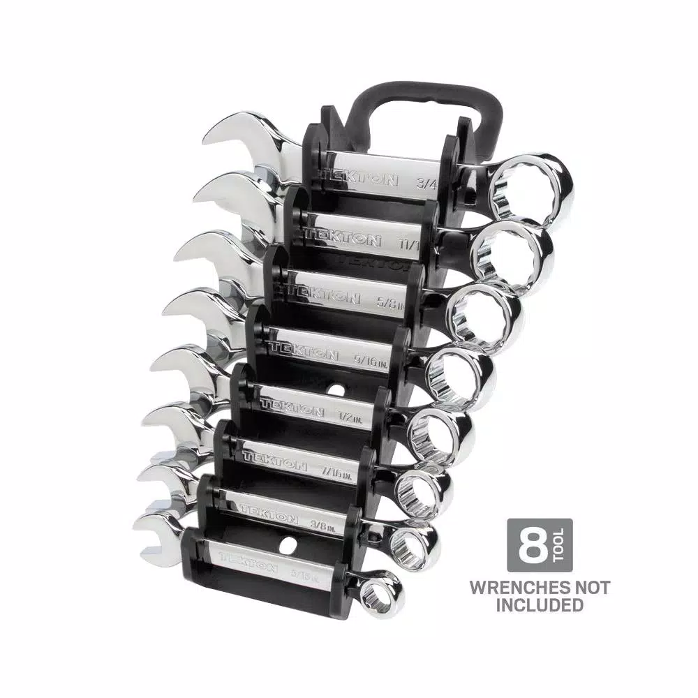 TEKTON 8-Tool Store-and-Go Stubby Wrench Keeper, Low Profile Toolbox Organizer, Black