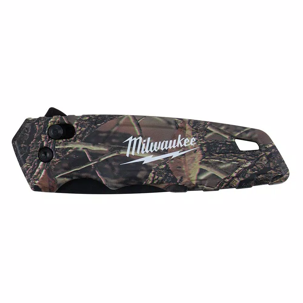 Milwaukee FASTBACK Camo Spring-Assisted Folding Knife with 2.92 in. Tanto Blade