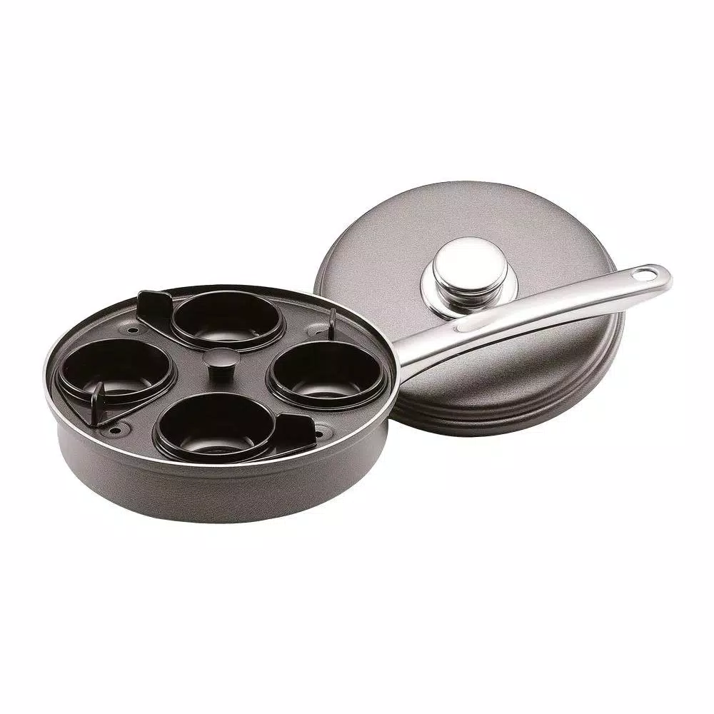 Farberware 8-Inch Nonstick Aluminum Egg Poacher with Lid and 4 Nylon Cups