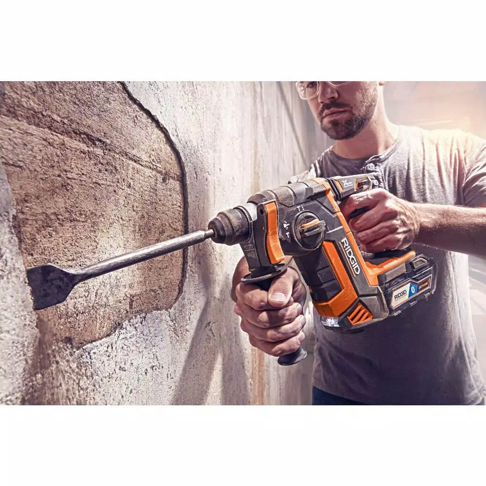 RIDGID 18V OCTANE Brushless 1 in. SDS-Plus Rotary Hammer Kit with 2 Ah Battery and Charger